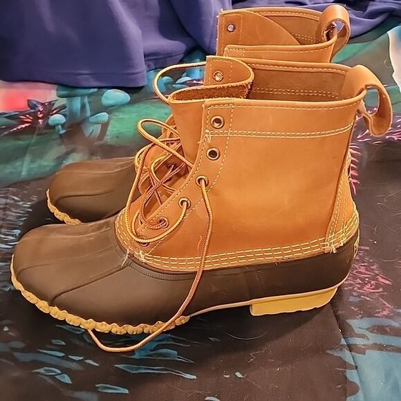 Men's L.L.bean  bean boots Brown and Tan Boots size 10 euc - Picture 2 of 5